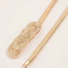Multineos Comercial Women's Elastic Metal Belt Buckle Model Fashion Blogger - Silver - View 3