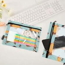 Dachshund Sausage Dog Big Pencil Pouches For Binders Hot Dog Pencil Cases With Clear Window Fits 3Ring Binder 3 Holes Binder Zipper Pouches Bag 2 Pack For Adults Nurses-0142 - 如圖 - 查看 4