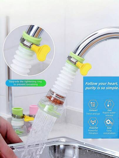 1PC Water-Saving Faucet Splash Guard ,Water-Saving Faucet Aerator With Mafic Stone, Retractable Filter, Universal Adapter Fits Most Faucets, Suitable For Kitchen, Bathroom And Other Scenarios.