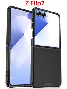 Luxury Magnetic Shock-Proof Armor Protective Case, Compatible With Samsung Galaxy Z Flip 6 7 5 4 5G, Wireless Charging Back Cover, Waterproof, Shockproof, Scratch-Resistant - Black - View 3