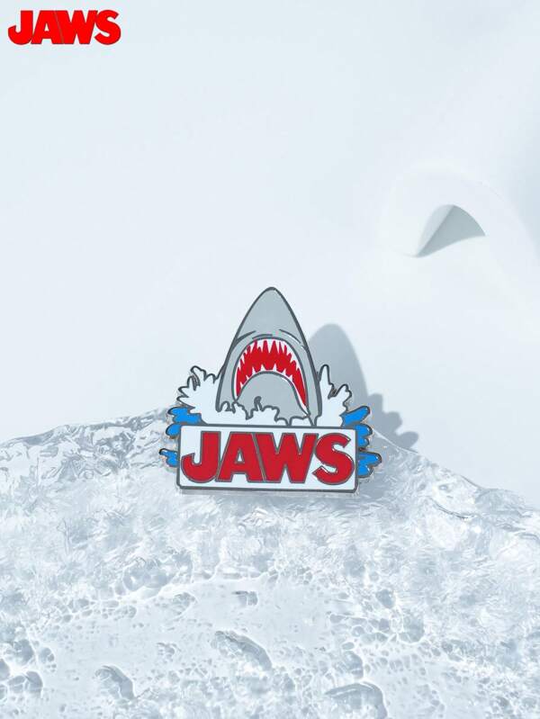 Universal 1 Stück Großer weißer Hai Brosche Sammlerstück emaillierter JAWS Pin offiziell lizenzierte Cartoon Anime kreative Abzeichen Sammlerstücke Zubehör Pin Schmuck Accessoires dekorative Rucksäcke Schultaschen Kostüm Stofftaschen Federmäppchen süß und modisch Abzeichen perfekt als Geschenk für Männer und Frauen Geburtstag Jahrestag Party für den täglichen Gebrauch