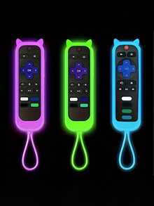 TV Remote Control Cover For Roku TV Remote/Roku Simple Remote/Roku Voice Remote For Office, Voice Remote Control Battery Cover, Glow-In-The-Dark Universal Silicone Case, Never Lose Battery Cover, Wide Compatibility, In Various Colors, Cover Can Glow In The Dark. Full Protection, Seamless,Wear Resistant - Multicolor - View 23