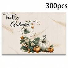 Un conjunto de 4/6 manteles individuales y 1 pieza de camino de mesa, con diseños de calabaza de otoño y hojas de arce. Manteles, individuales y decoraciones para platos adecuados para la cocina, decoración del hogar en estilo rural y reuniones familiares. Apropiado para cenas, fiestas, reuniones y regalos festivos, es una opción ideal para regalos de otoño. - Multicolor - Ver 20