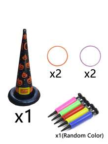 11 Stück/6 Stück/4 Stück Halloween Ring Wurfspiel Set, Halloween aufblasbarer Hexenhut Ring Wurfspiel Set, aufblasbarer Reifen Spielzeuge, für Horror Party, Innen-/Außenbereich Spiele, Hexen-Themen Feiertagsdekoration, Innen- und Außenparty Grundausstattung, Familien Versammlungs-Spielzeuge, Halloween Party Spielzeuge