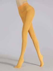 1件装女士经典彩色连裤袜，性感时尚高弹力紧身裤，多种颜色可选，舒适保暖 - 彩色 - 查看 5