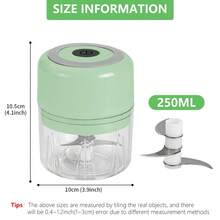 1 Pcs Electric Garlic Chopper, Electric Mini Garlic Chopper 250ml Vegetable Chopper, Food Chopper, USB Cord Garlic Chopper, Onion Chopper, Portable Small Food Processor For Garlic, Ginger, Chili, Vegetables, Garlic Chopper, Mini Portable Veggie Chopper, Garlic Grinder Masher Onion Chopper, Blender To Vegetable, Wireless Food Processor For Ginger - màu xanh lá - Xem 3
