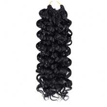 GoGo Curl 钩针发 1-6 包水波钩针发 10/14/18/22 英寸卷曲钩针发 女士短款海滩卷曲钩针发 合成深扭钩针接发 - 彩色 - 查看 13