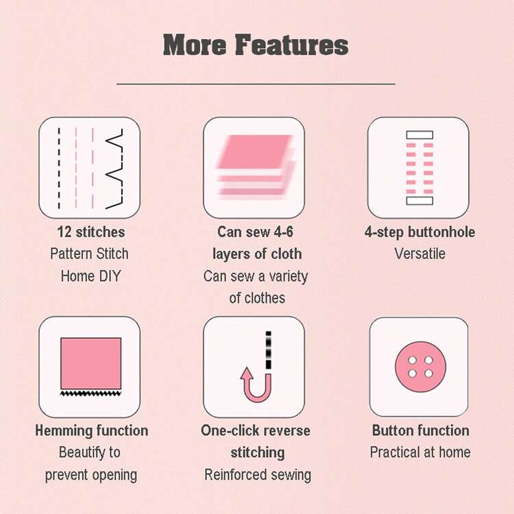 Compact 12-Stitch Sewing Machine: Electric Mini Double Seam Machine With Foot Pedal And EU Plug - 查看 11