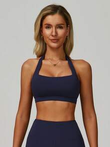MASKERT Women's Tank Top, Sports Vest, Yoga Suit Vest, Tight Fitting Running Exercise Vest, High Elasticity Fitness Vest, Comfortable And Skin Friendly For Home Leisure - Màu xanh hải quân - Xem 3