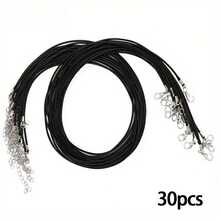 20/30/50pcs PU Leather Fashion Necklace Cord With Lobster Clasp, Black And Multi-Color, 1.5mm Thick, Waterproof, Unisex DIY Jewelry Making Supplies, Suitable For Daily And Holiday Wear - Multicolor - View 19