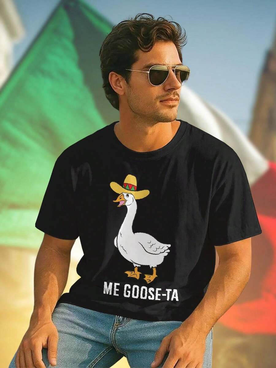 Sombrero Goose T Shirt Uomo Moda Estiva Casual Qualità Maglietta Regalo Unico Novità Offerta Giovani Stile  Top Bestseller