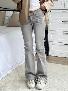 MYOURSA Low Rise School Y2k Flare Leg Jeans