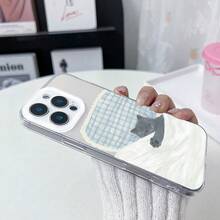 1pc Transparent Phone Case With Pattern Of Little Gray Cat Curled Up In Bed, TPU Mobile Phone Protective Cover, Suitable For Apple 16/15/14/13/12/11 - 無色 - 查看 5
