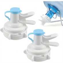 1/2 包 5 加仑可重复使用塑料饮水机阀门和喷头 | 蓝色手柄无需电池无螺纹瓶盖适配器适用于家庭办公室节水 | 防漏易于安装 - 彩色 - 查看 2