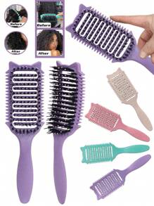 Cepillo definidor de rulos para cabello rizado, rizado y liso - Disponible en varios estilos. Alisa, da forma y desenreda sin tirar ni causar roturas. Accesorios para el cabello, peine, herramientas para el cabello, productos para el cabello y accesorios para salón de belleza, artículos esenciales de viaje.