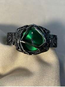 1 件 Y2K 复古蜘蛛网外星人小众高端复古防水男士石英手表 - 黑色 - 查看 14