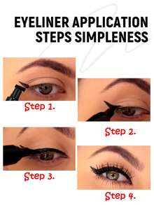 HANDAIYAN 2-In-1 Eyeliner Pencil, Waterproof Sweat-Resistant Long-Lasting Smooth Dual-Ended Triangle Stamp Eyeliner, Black, Ideal For Daily Makeup, Holiday, Party, Back To School, Travel, Face Painting, Cosmetics For Women, Suitable For Winter/Spring, Ideal Gift For Birthday, Valentine's Day, Mother's Day, Essential For Carnival Party - 黑色 - 查看 7