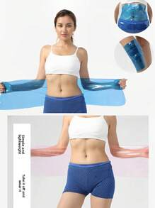 Reusable Sauna Waist Trainer | Transparent Blue & Pink Options | Durable PVC Slimming Belt For Women | Sweat-Inducing Body Shaper | Shape-Up Waist Wrap For Fitness | 110cm X 25cm & 128cm X 25cm Sizes Available