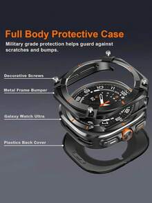 适用于三星 Galaxy Watch Ultra/Ultra 2 (2025) 47mm 的坚固保护壳 - 金属边框保护套，也适用于 Galaxy Watch 7 Ultra / 8 Ultra - 彩色 - 查看 11