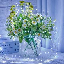 1 件仙女灯串，200/100/50 LED 灯珠，8 种模式，带遥控器和定时器，室内/室外经典电池供电装饰照明，卧室派对，花园树派对装饰，圣诞节万圣节节日装饰 - 電池盒 - 查看 9