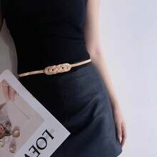 Multineos Comercial Women's Elastic Metal Belt Buckle Model Fashion Blogger - 金色 - 查看 2