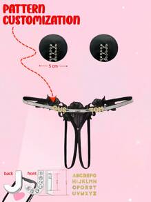 3PCS,Black Round Nipple Covers And Sexy Thong Underwear, Customizable Text, Personalize Your Own Message, Sexy Women's Lingerie And Nipple Covers, Best Lingerie For Ladies. The Perfect Gift For Friends, Wives, Girlfriends, And A Great Valentine's Day Gift