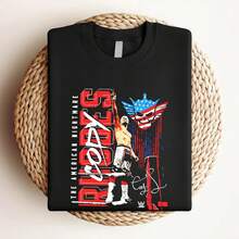 180g Pure Cotton Cody Rhodes Corner Ropes The American Nightmare Shirt VN614 Fashion Stylish Graphic Unisex Soft Breathable Streetwear Designer Clothes Versatile Slightly Casual Men Print Round Neck Short Sleeve Top For Everyday Wear Stretched Comfortable Summer For Women - Black - View 4