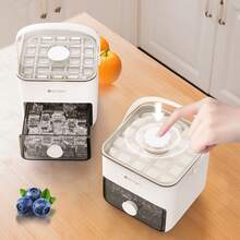 Portable Ice Cube Maker With Storage Drawer - Quick-Freeze Home & Kitchen Ice Tray For Cocktails, Juices - White - View 9