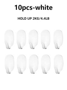 5 cái/10 cái/20 cái Móc màu trắng, đen, bạc, keo dính chắc, không đục lỗ, cửa nhà bếp và phòng tắm, móc gắn tường, không để lại dấu vết, móc dính, móc chịu lực - Nhiều màu - Xem 13