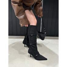 Women Over-The-Knee Boots - 杏色加棉 - 查看 7