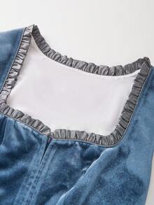 ii 女士巴伐利亚啤酒节德国连衣裙万圣节狂欢节服装，适合传统巴伐利亚啤酒花园 - 藍色 - 查看 4