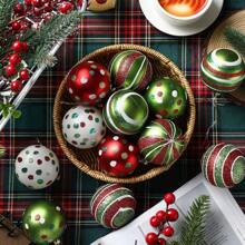 12 Pcs Christmas Ball Ornaments Glittering Plastic Hanging Decorations Elf Balls Swirl Candy Cane Peppermint Red And Green Christmas Tree Pendants For Xmas Tree Decoration