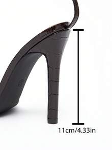 Jin Bei Qi 女士尖头细带漆皮细高跟凉鞋，性感简约优雅派对礼服高跟鞋，深棕色 - 棕色 - 查看 9