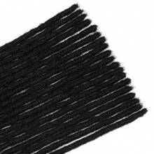 60 Strands Loc Extensions Human Hair, 0.6cm Width  Human Hair Dreadlock Extensions For Men/Women, Can Be Dyed Soft Dreads Extensions,1b - Natural Black - 查看 3