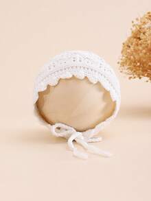 1pc Toddler Solid Color Hollow Out Fashionable Versatile Ear Warmer Headband, Handmade Crochet Hat, Suitable For Autumn/Winter & All Seasons - 純色 - 查看 6