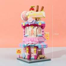 1pc MINISO Sweet Layered House Building Blocks, Delicate Multi-Layer Structure Design, Exquisite Components Recreate Dessert House Scene, Suitable For Personal Collection Or Gift