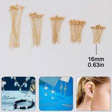 200pcs DIY Jewelry Making Headpins, 16mm-40mm Sizes Ball Pins, Bendable & Cuttable Beading Needles, Suitable For Jewelry Making And Sewing Supplies, Round Head Pins, Earring & Pendant Connectors, Cuttable Beading Pins, Bracelet & Necklace Decorative Pins, Can Replace Eyepins As Bead Piercing Connectors