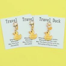 1件/3件/5件/10件可爱小黄鸭钥匙扣，可爱钥匙扣，钥匙扣吊饰，男女通用钥匙扣配件礼物，生日、婚礼、派对、毕业典礼、圣诞节和感恩节的完美之选！万圣节配饰教师节包袋挂绳，带身份证夹，汽车配饰，包袋吊饰 - 黃色 - 查看 5