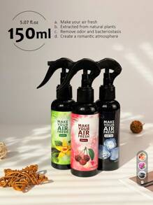 1 pieza/2 piezas, Ambientador para el hogar de 9 fragancias, ambientador potente para el hogar, el auto y la ropa, spray ambientador, refresca el aire y elimina olores, calma las emociones, crea una atmósfera romántica, disponible en fragancias de cereza, vainilla, chicle de burbujas y otros aromas, apto para hogar, oficina, autos, baños, salas de estar, dormitorios, habitaciones de mascotas, fiestas, bodas