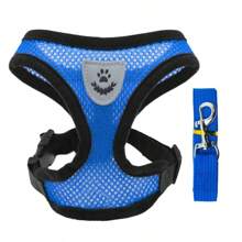 1pc Pet Chest Strap Harness & Leash Set,Pet Chest Harness With A Leash, Pet Cat & Dog Leash With Anti Escape Adjustable Chest And Back Strap,Suitable For All Seasons - Breathable Mesh Dog And Cat Chest Harness,Reflective Pet Leash Vest Harness, Dog Cat Mesh Breathable Vest Type Anti-Slip Walking Lead Rope Outdoor Travel