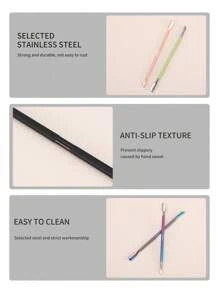 5pcs/2pcs/1pc Professional Salon Quality Metal Double-Sided Cuticle Pusher And Nipper, Stainless Steel Gel Nail Polish Remover, Durable Professional Manicure Pedicure Cleaning Tool For Nails And Toenails, Salon Use - Multicolor - View 6