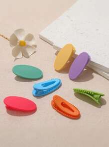 30个随机马卡龙色方形塑料发夹，小号刘海和侧发夹，可爱简约日常佩戴，爪夹，发夹，发夹，发夹，发夹 - 彩色 - 查看 2