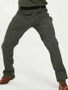 Quick Dry Outdoor Military Pants Multi Pockets Elastic Tactical Pant Waterproof Plus Size 3XL Casual Cargo Trousers Men Clothing - 黑色 - 查看 7