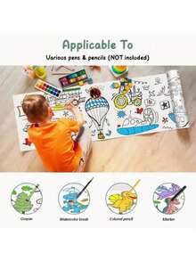 300 厘米儿童涂鸦绘画卷，具有不同主题，适合 3 岁以上男孩和女孩涂色和绘画，涂色卷、涂色、冰雪奇缘、涂色、万圣节、水彩、涂色、冰雪奇缘、儿童圣诞礼物、涂色、儿童圣诞礼物、冰雪奇缘、冰雪奇缘、涂色、儿童豆袋、彩虹、儿童脸部彩绘、返校 - 彩色 - 查看 7