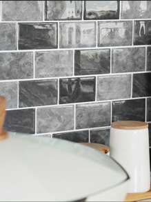 1 件 3D 瓷砖风格简约优雅厨房贴纸客厅装饰房间装饰家居装饰壁纸墙纸