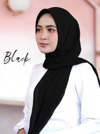 1ชิ้น ผ้าคลุมฮิญาบชีฟองสีพื้นสำหรับผู้หญิง