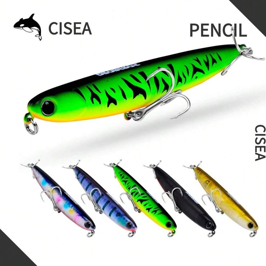 CISEA F91 钓鱼诱饵 下沉铅笔形诱饵 适用于钓鱼硬饵 铅头 11 厘米 14 克 - 彩色 - 查看 1