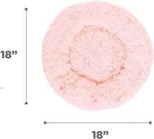 Original Calming Donut Dog And Cat Bed, Shag Faux Fur, Cotton Candy Pink, XS (18x18) - Helps Provide Anxiety Relief For Pets,10123608