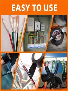 1 卷 PVC 电气绝缘胶带 - 强力粘合、耐热、耐候、防水，适用于接线、球拍握把和家用 - 黑色 - 查看 7