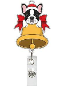 Snowflake Badge Reel Retractable Alligator Badge Clip Blue Glitter Badge Reels Xmas Badge Holder Doctor Nurse Hospital Worker Teacher Student Id Card Decoration - 聖誕徽章捲軸 17 - 查看 12